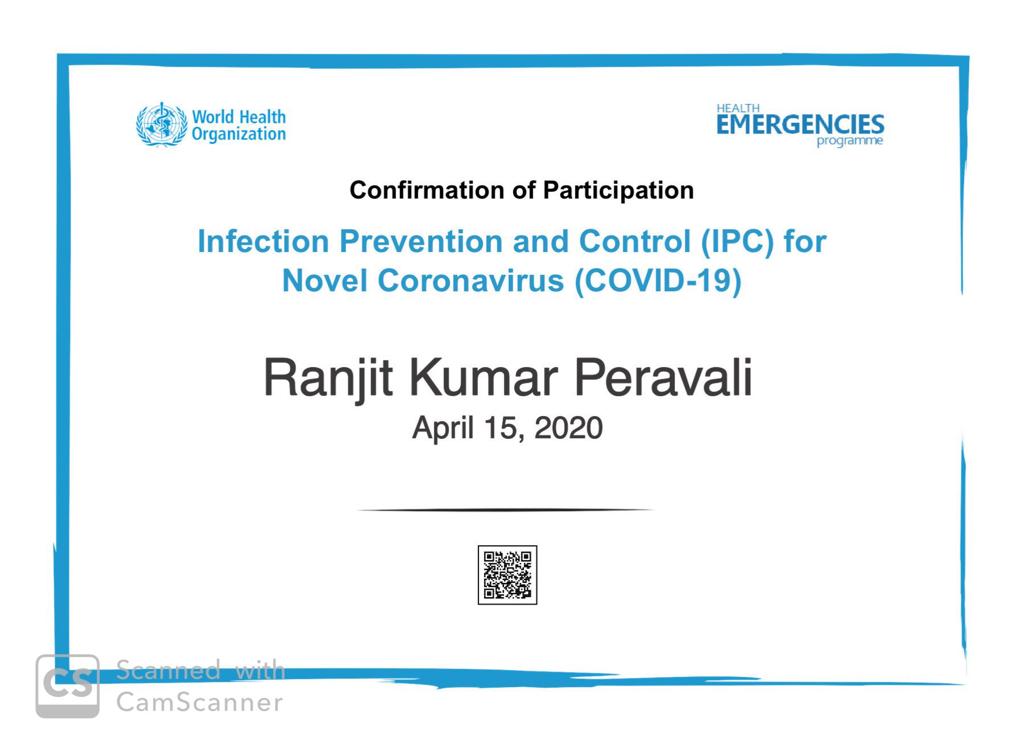 dr ranjit certificate
